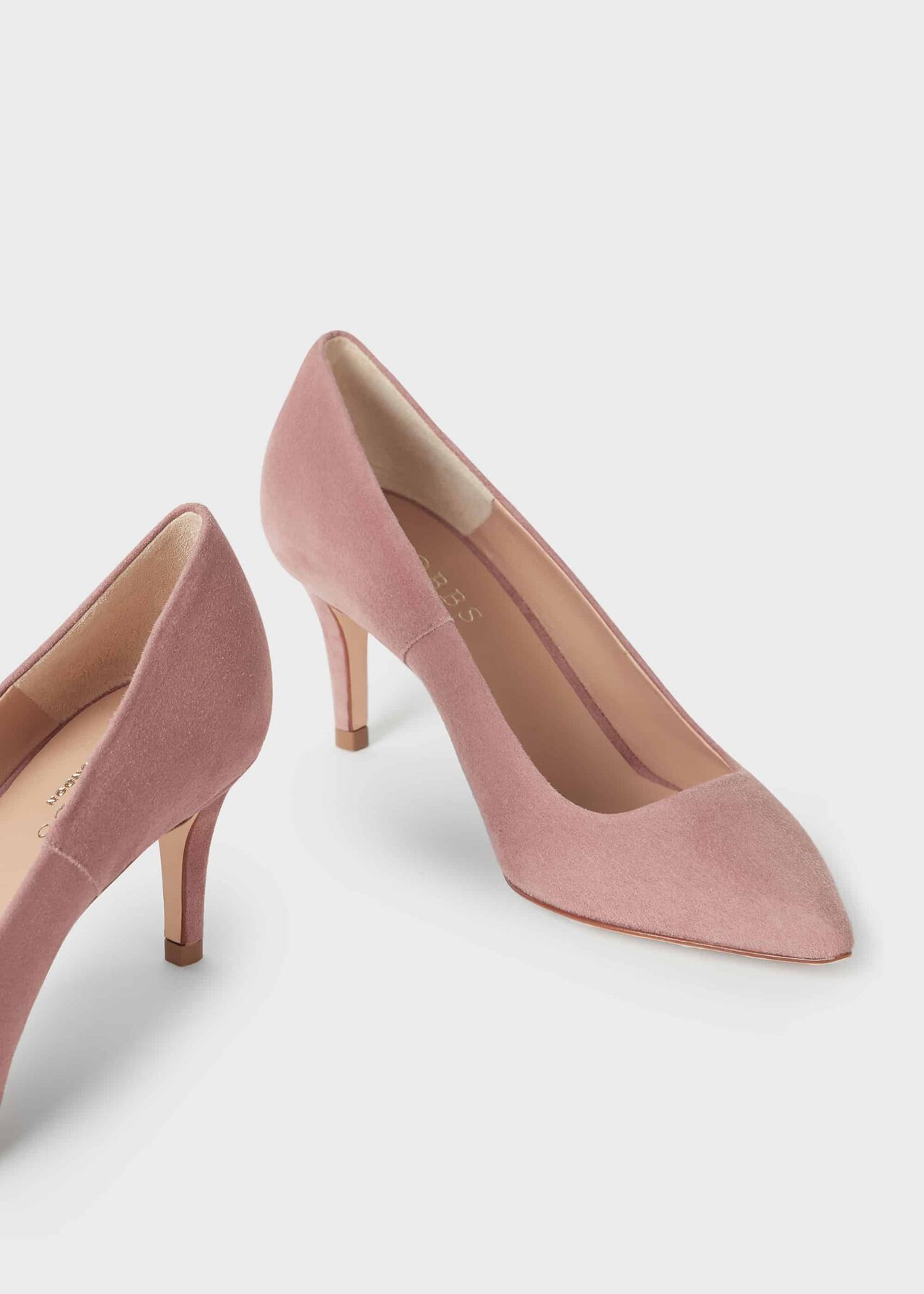 Elouise Suede Stiletto Court Shoes, Dusky Pink, hi-res