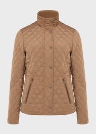 Thandie Quilted Jacket, Camel, hi-res