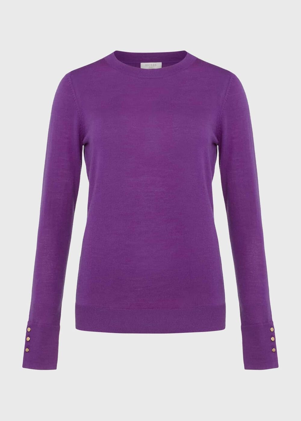Penny Merino Wool Jumper, Purple, hi-res