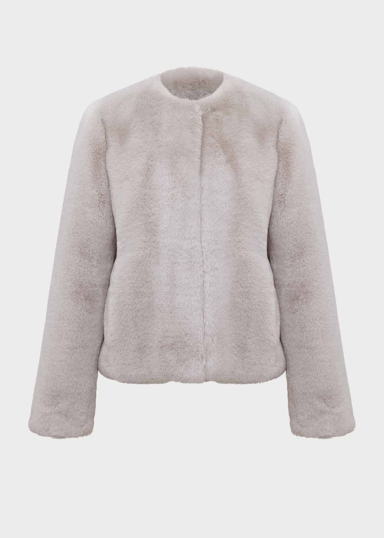 Florence Faux Fur Coat, Silver, hi-res