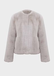 Florence Faux Fur Coat, Silver, hi-res
