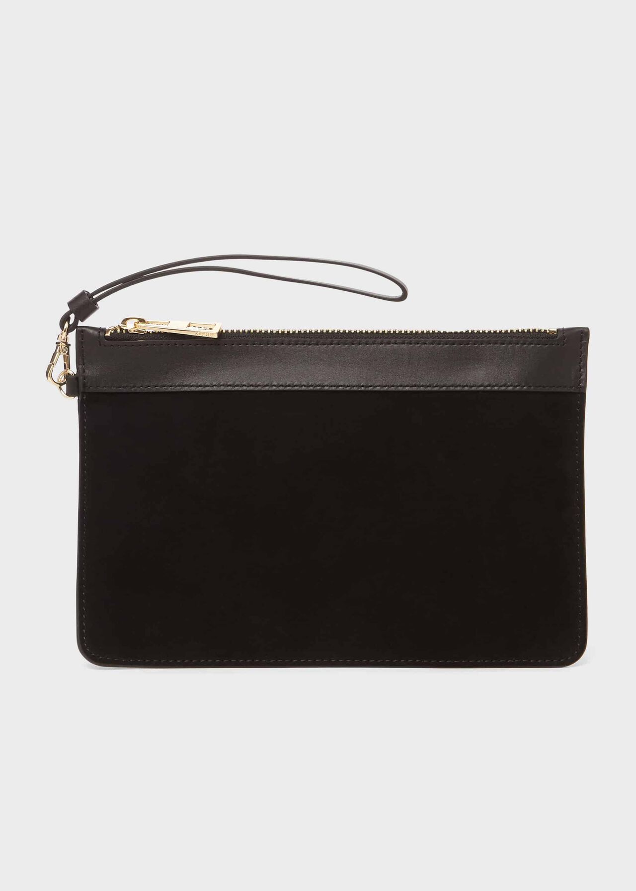 Lundy Suede Wristlet, Black, hi-res