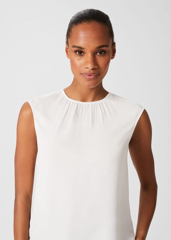 Violetta sleeveless Blouse, Ivory Violetta sleeveless Blouse