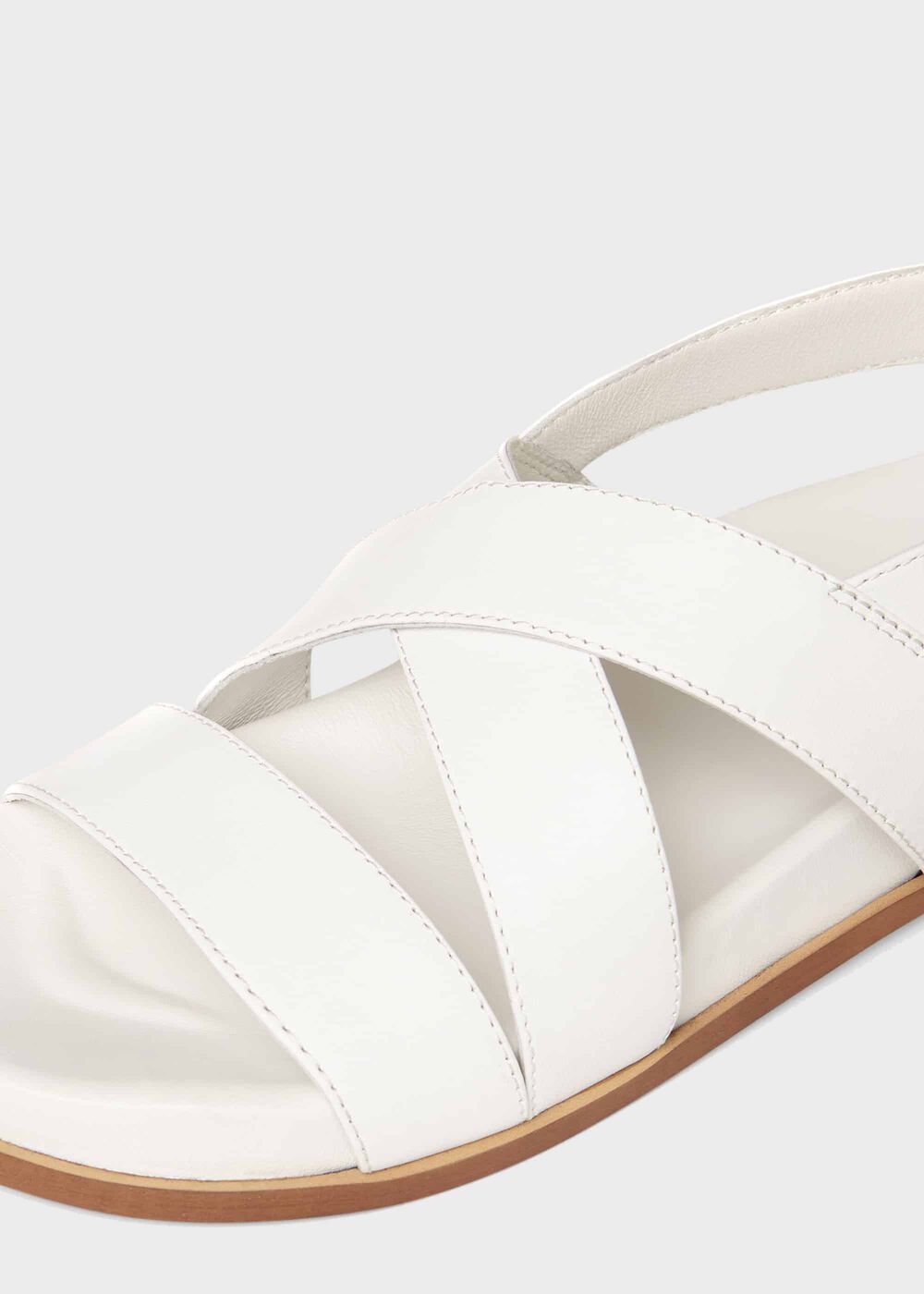 Clementine Leather Sandal, White, hi-res