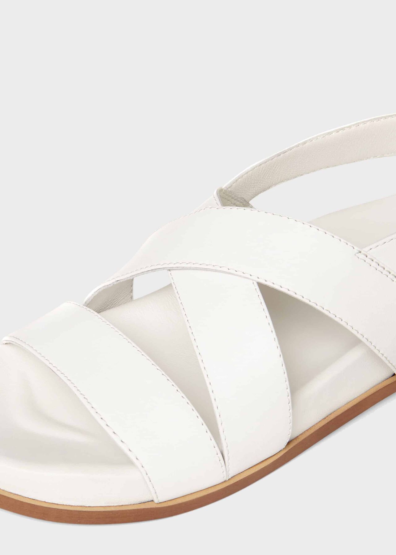 Clementine Leather Sandal, White, hi-res