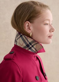 Skylar Shower Resistant Trench Coat, Beetroot Pink, hi-res