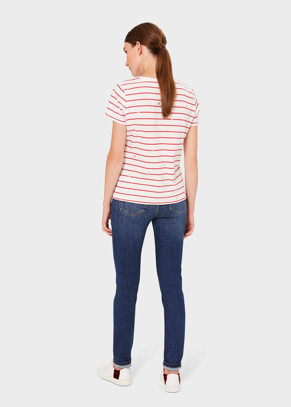 Pixie Cotton Printed T-Shirt, Raspberry Ivory, hi-res