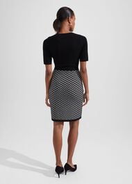 Petite Perrie Knitted Dress, Black Ivory, hi-res