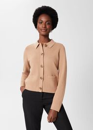 Mia Cotton Wool Knitted Jumper, Hobbs Camel, hi-res