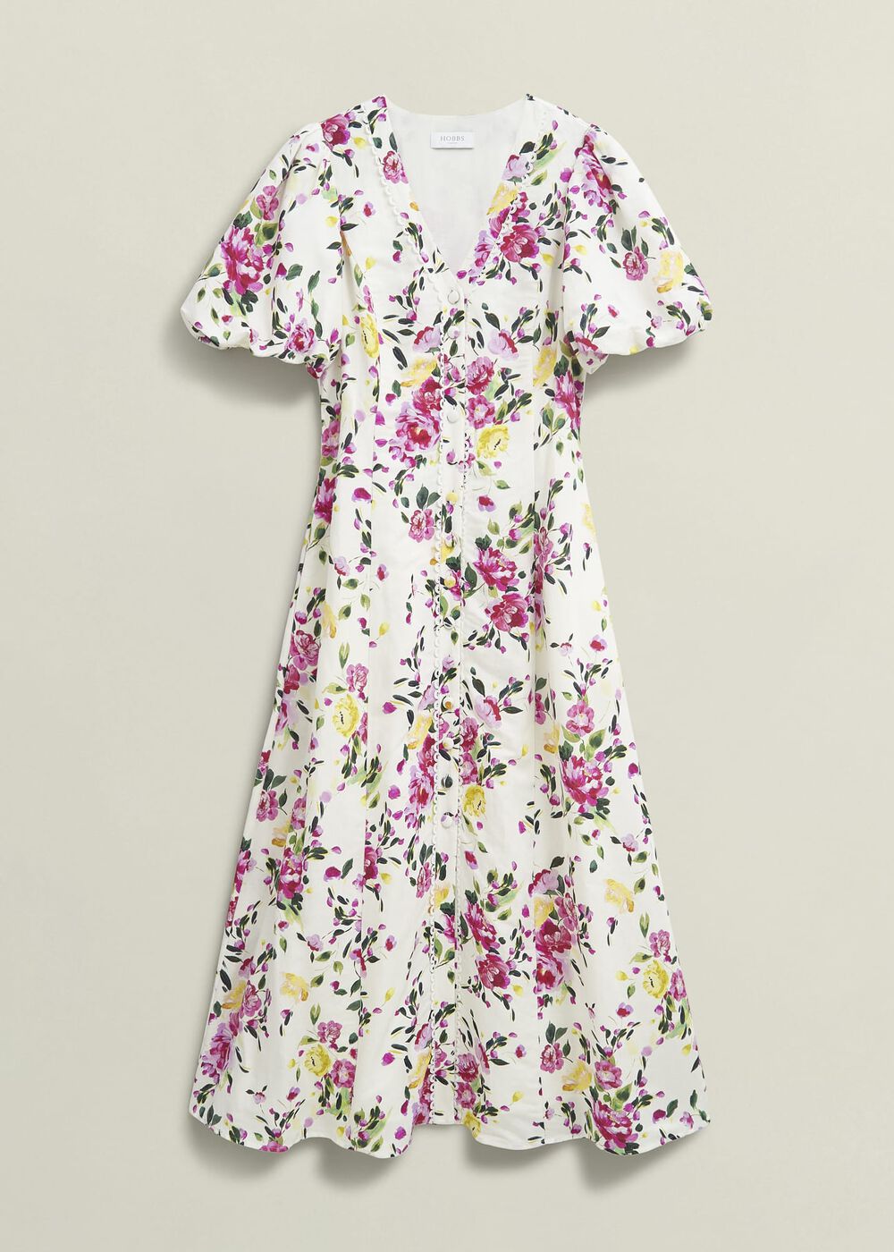 Taylor Linen Dress, Ivory Multi, hi-res