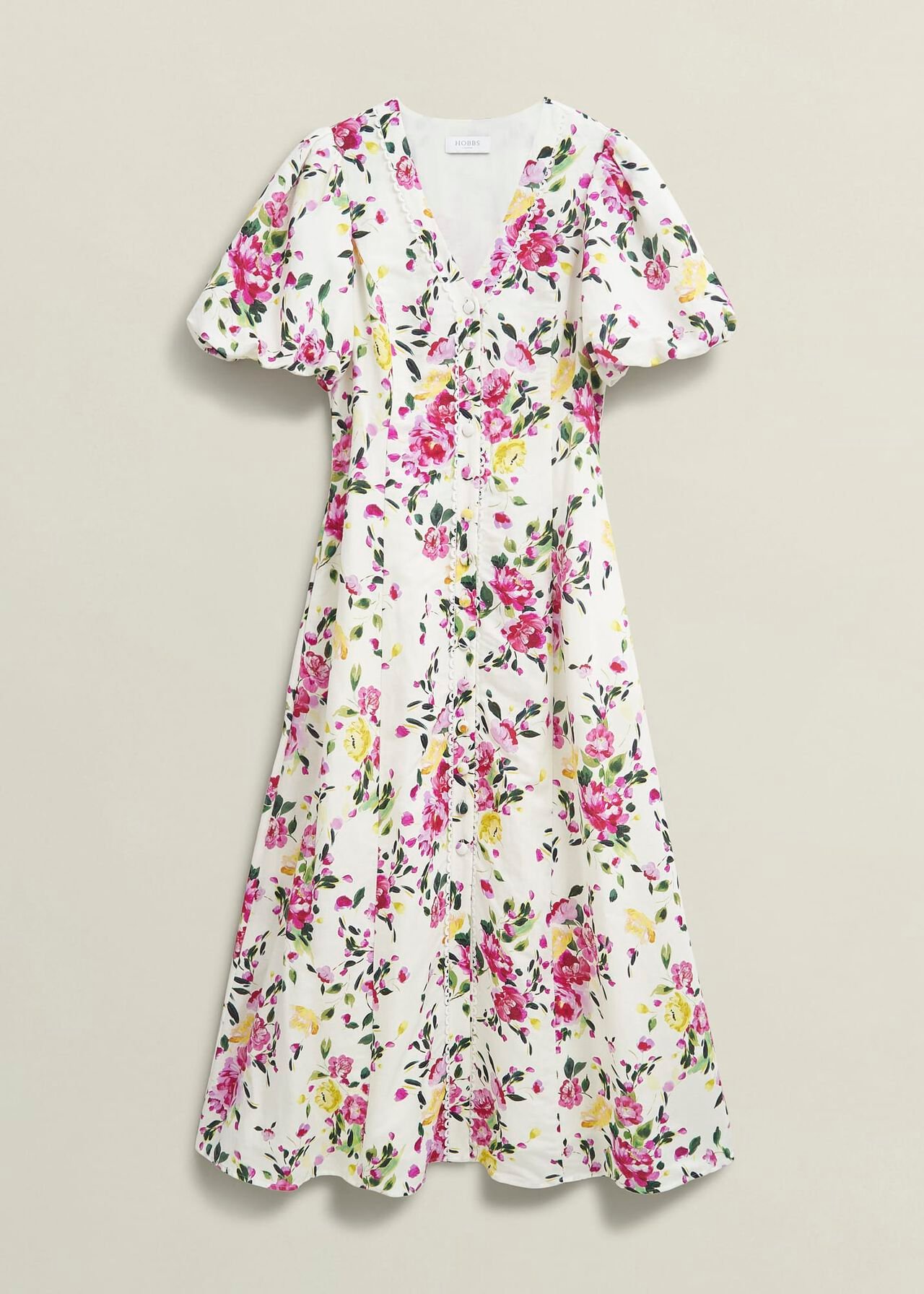 Taylor Linen Dress, Ivory Multi, hi-res