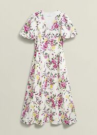 Taylor Linen Dress, Ivory Multi, hi-res