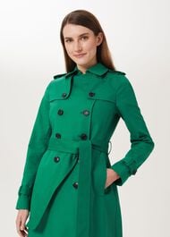 Saskia Water Resistant Trench Coat, Green, hi-res