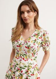 Coniston V Neck Mini Dress, Ivory Multi, hi-res