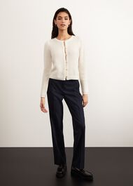 Lomond Cardigan With Alpaca, Ivory, hi-res