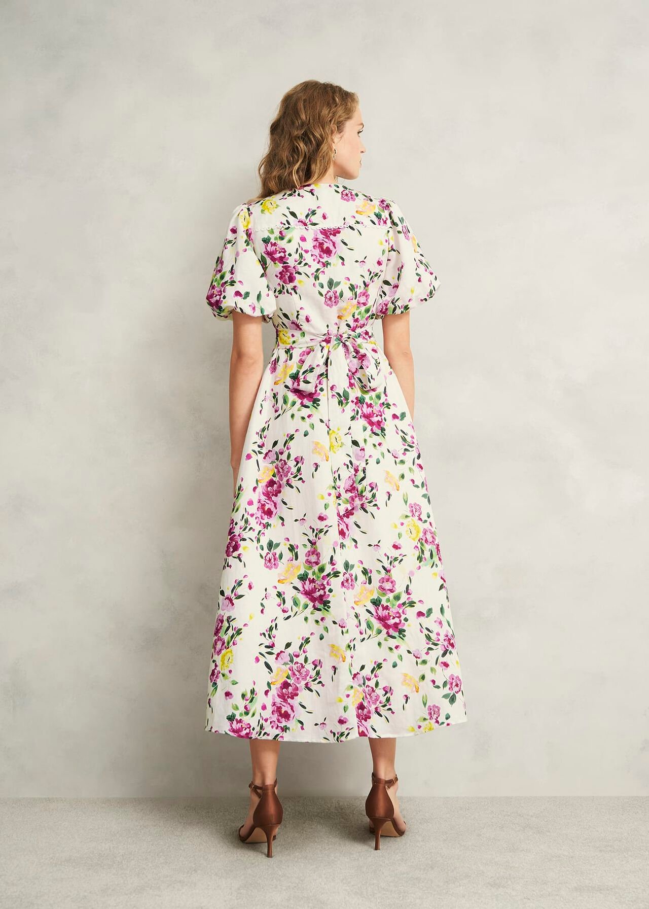 Petite Taylor Linen Dress, Ivory Multi, hi-res