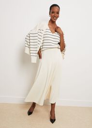 Carleton Cotton Knitted Top, Ivory Black, hi-res