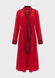 Maribella Silk Dress, Red Black, hi-res