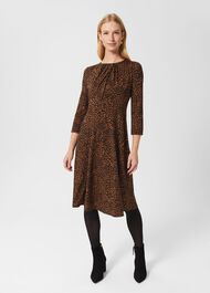 Anita Jersey Dress, Black Multi, hi-res