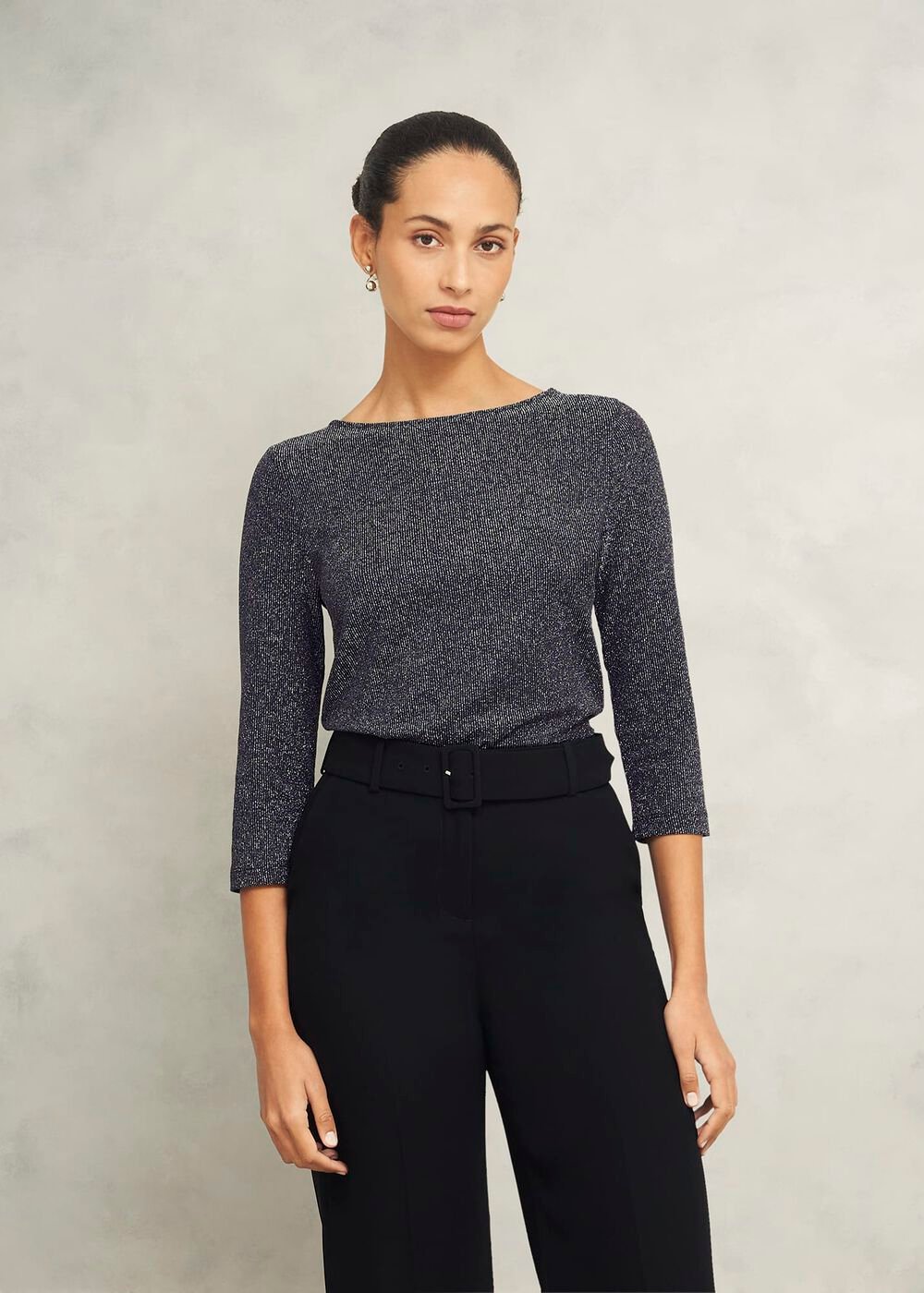 Sonya Sparkle Top, Black Silver, hi-res