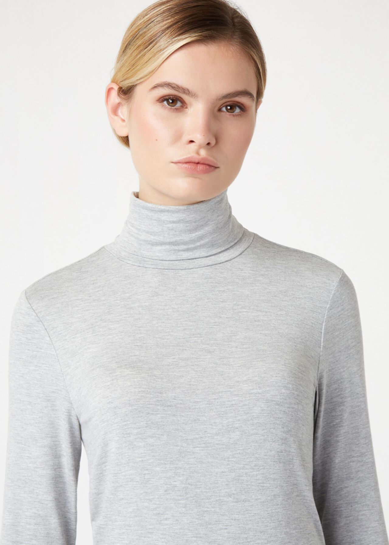 Mischa Roll Neck, Light Grey Marl, hi-res