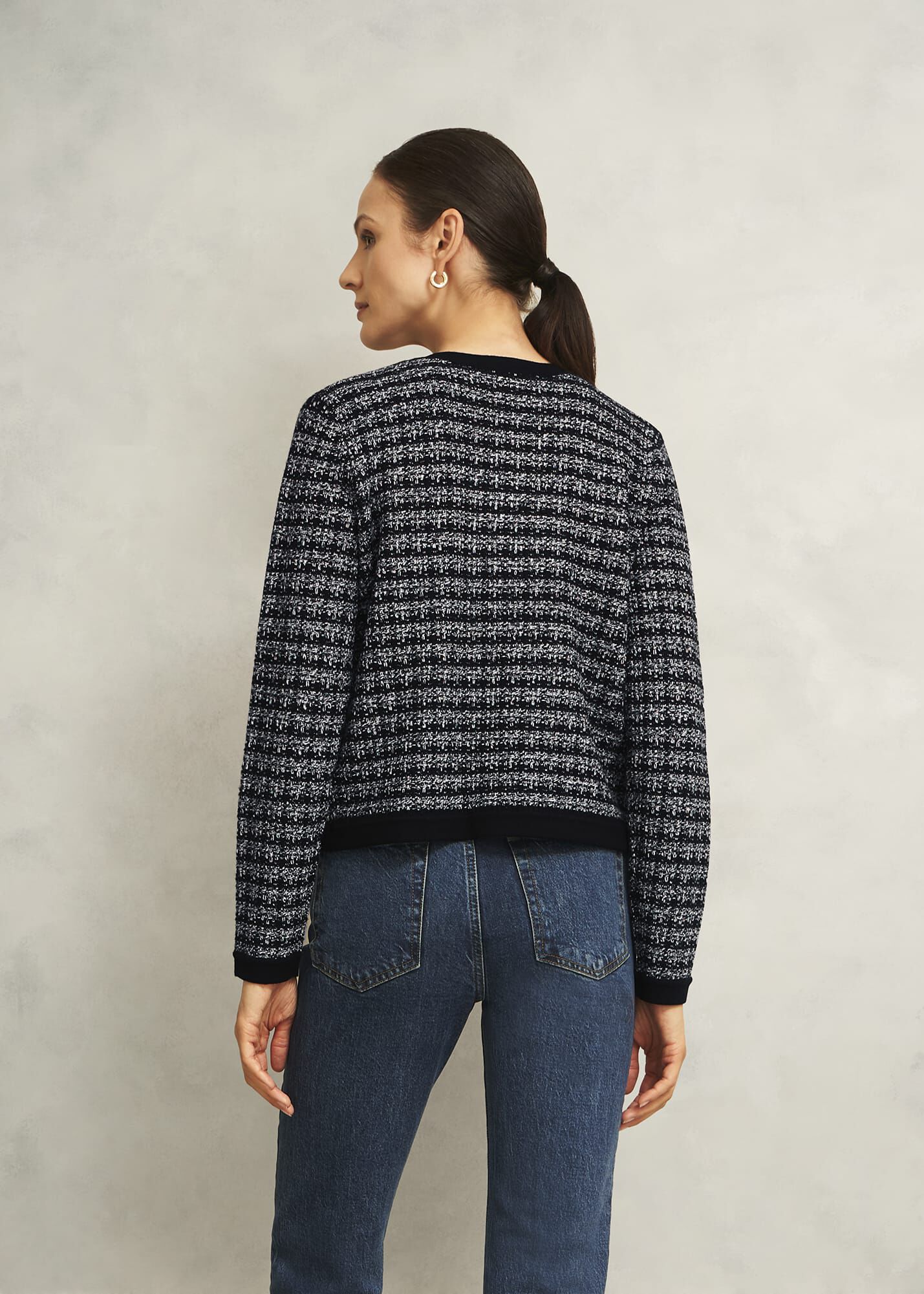Monochrome Audra Boucle Knitted Jacket | Hobbs US |