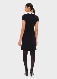 Adele Jersey Dress, Navy Ivory, hi-res