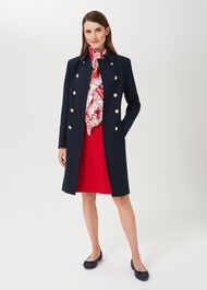 Cecelia Military Coat With Wool, Navy, hi-res