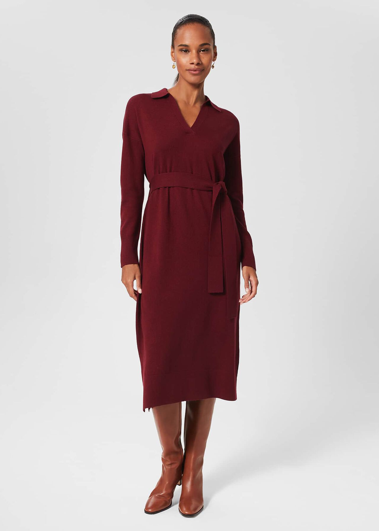 Teresa Knitted Dress, Rhubarb, hi-res