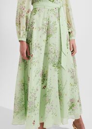 Leia Silk Fit And Flare Dress, Green Multi, hi-res