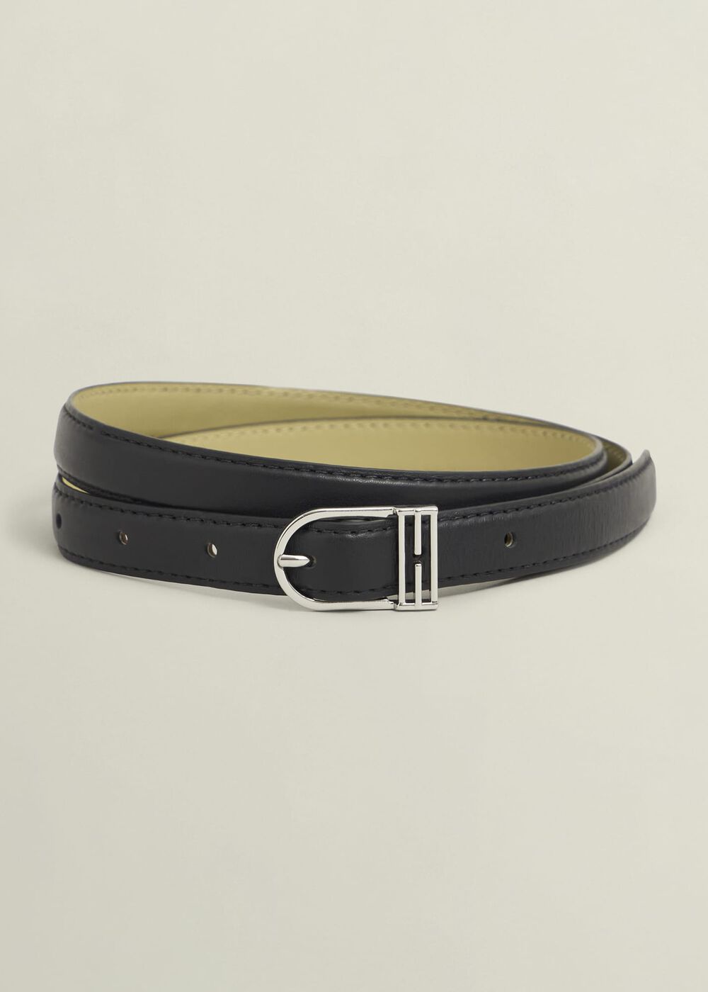 Carmina Leather Hip Belt, Black, hi-res