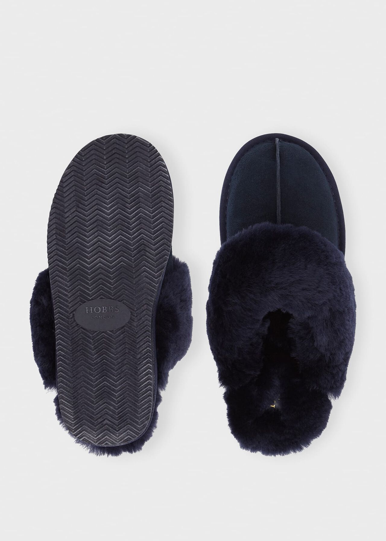 Lillian Shearling Slipper, Navy, hi-res