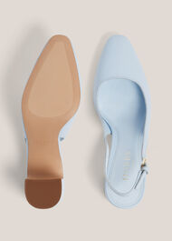 Lily Leather Slingback, Pale Blue, hi-res