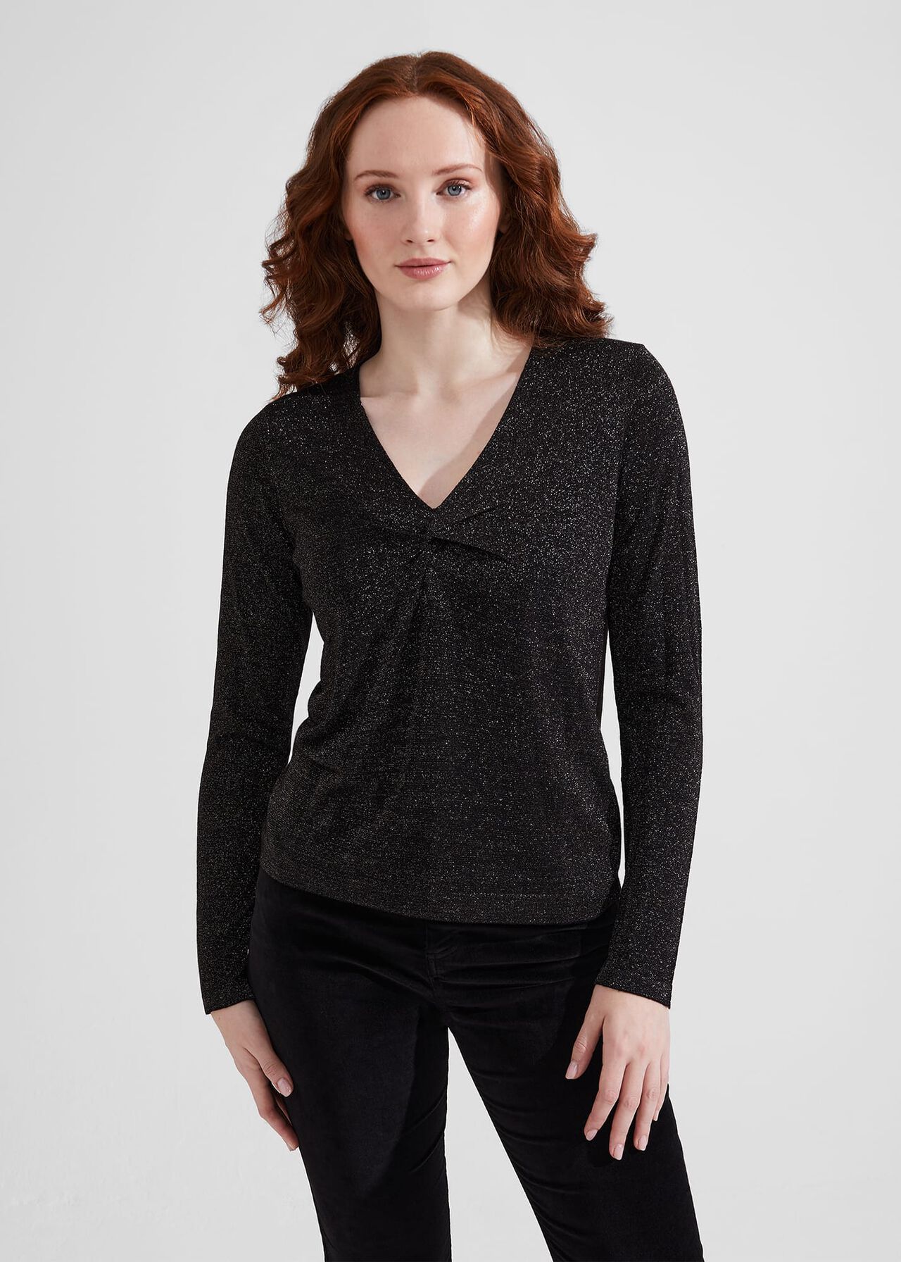 Myla Sparkle Sweater, Black Silver, hi-res