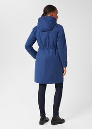 Kyra Waterproof Coat With Hood, Deep Blue, hi-res