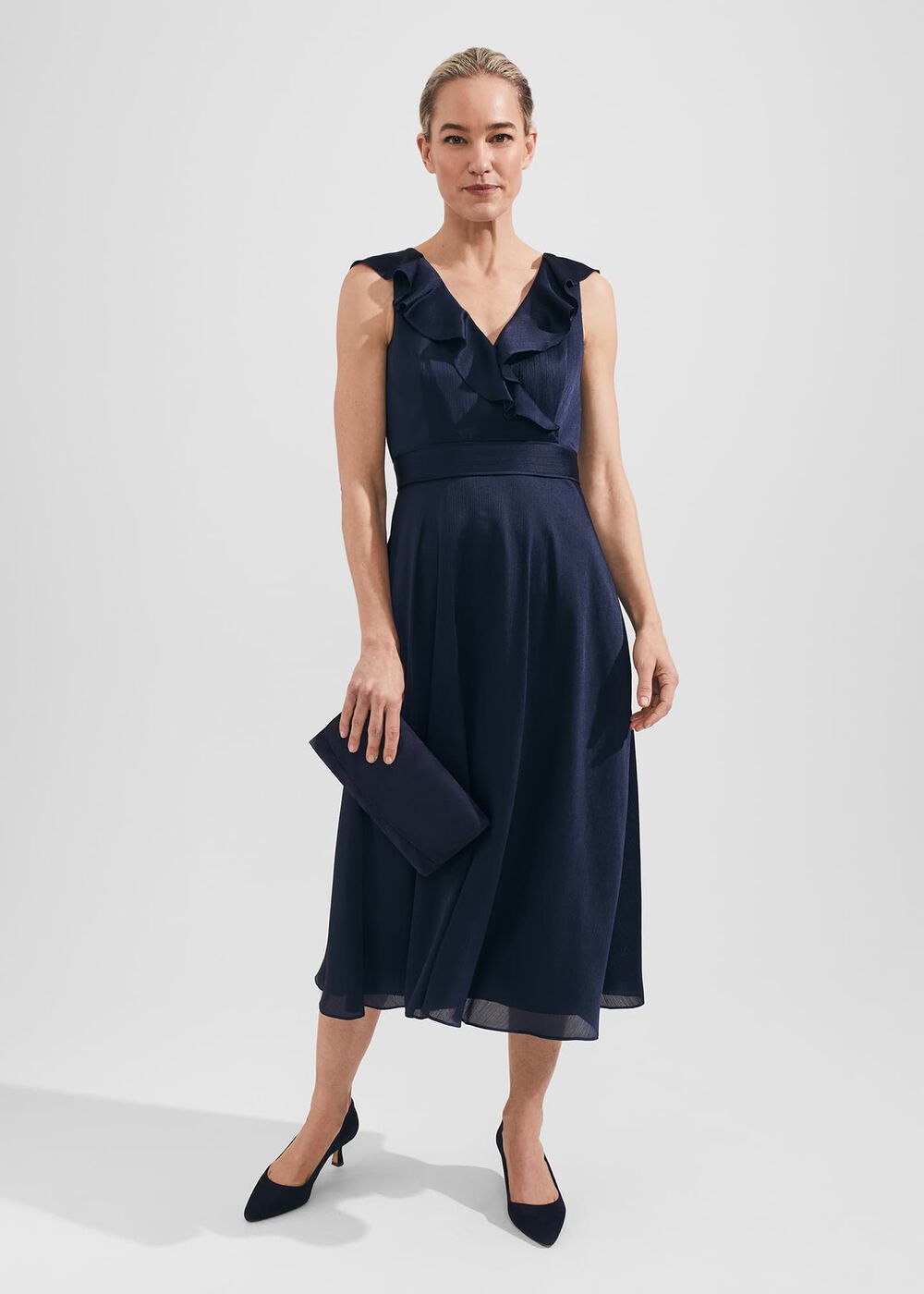Romina Fit And Flare Dress, Navy, hi-res