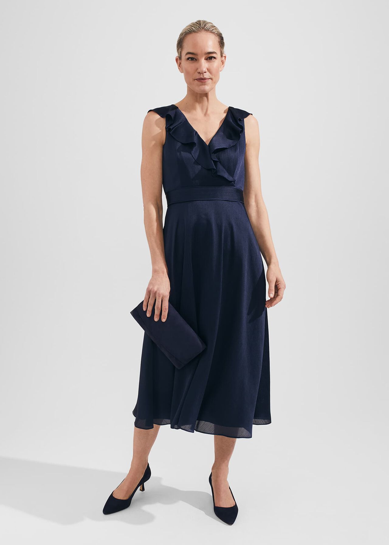 Romina Fit And Flare Dress, Navy, hi-res