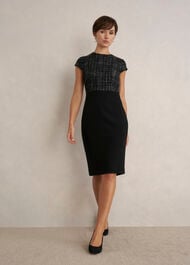 Petite Esme Match Black Dress, Black White, hi-res