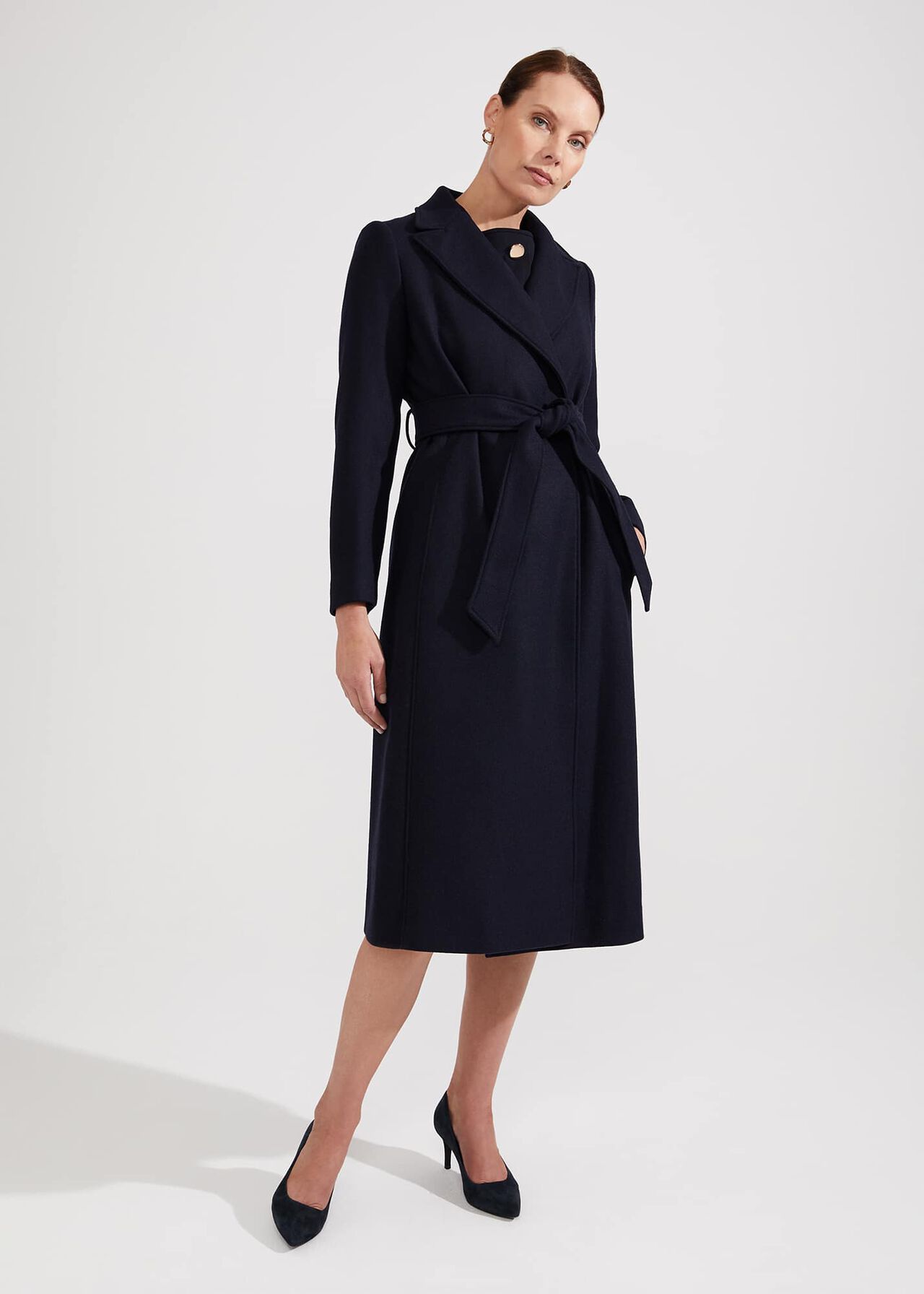 Arielle Wool Blend Coat, Navy, hi-res