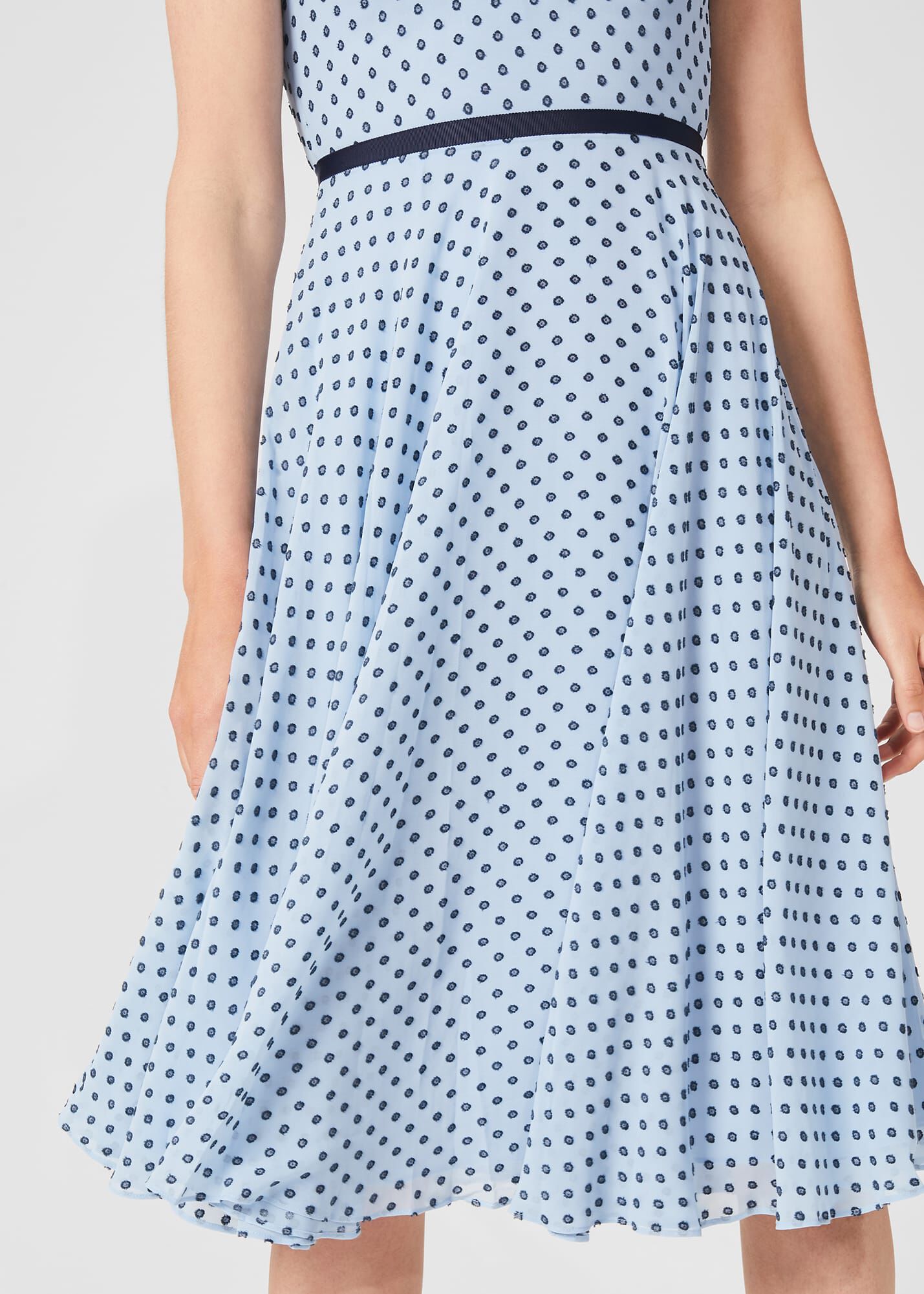 Della Jaquard Spot Dress Hobbs UK
