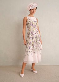 Carly Floral Dress, Pale Pink Multi, hi-res