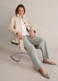 Ellie Wool Blend Wide Trousers, Camel Multi, hi-res