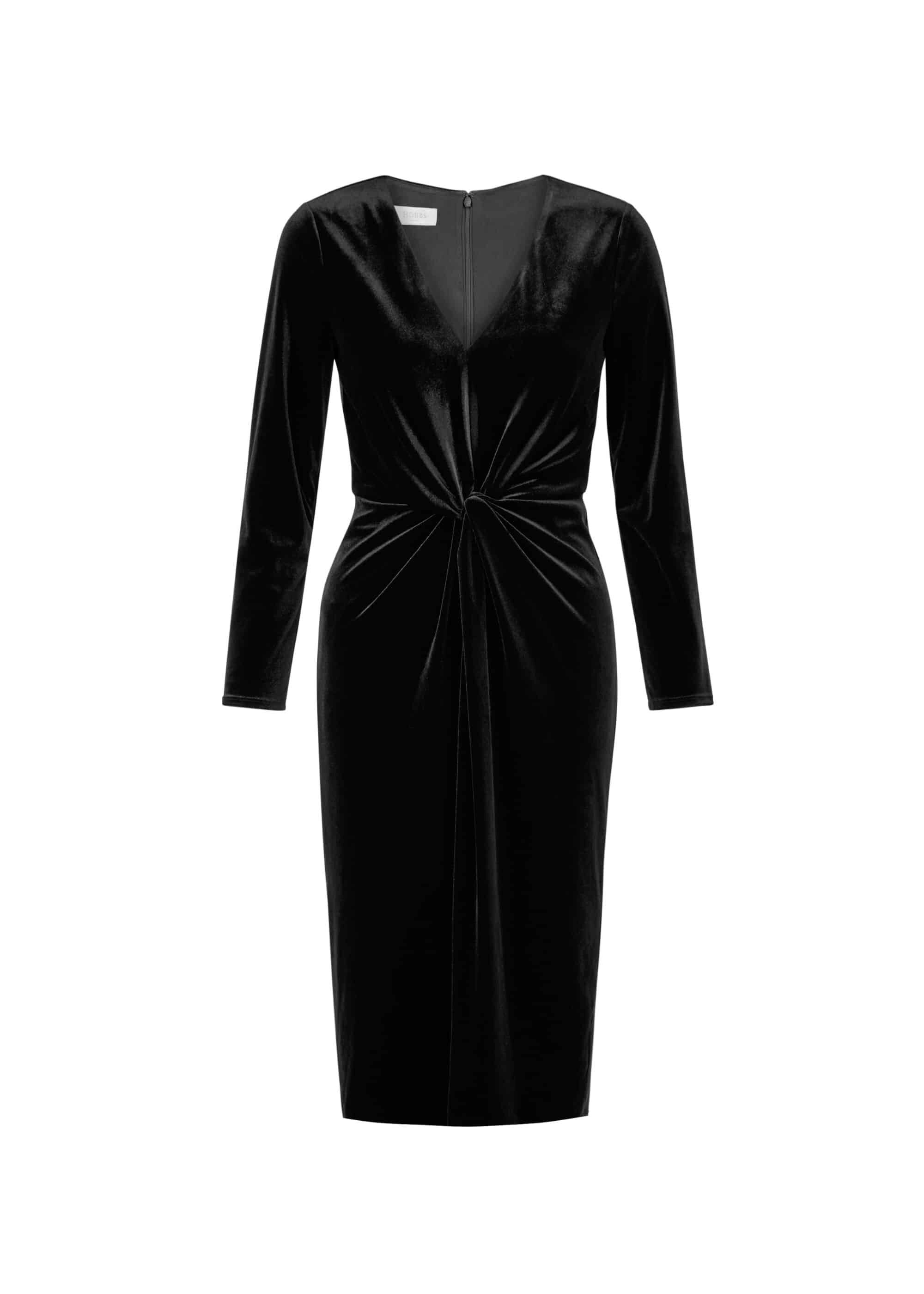 hobbs black velvet dress