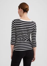 Eliana Stripe Top, Navy Ivory, hi-res