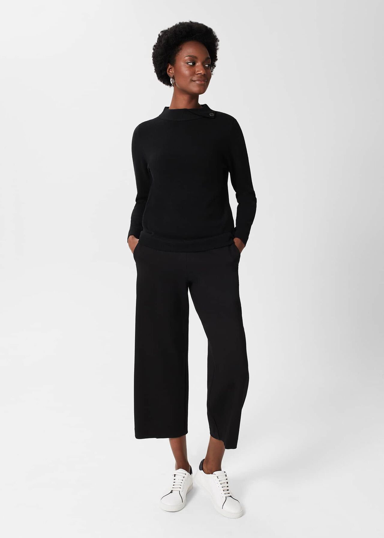 Talia Wool Cashmere Sweater, Black, hi-res