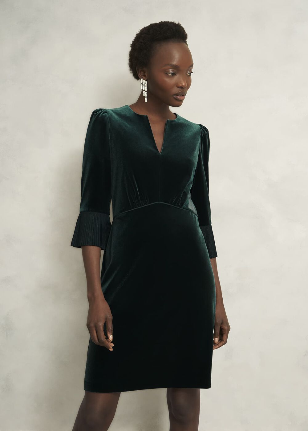 Violet Velvet Dress, Evergreen, hi-res