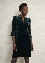 Violet Velvet Dress, Evergreen, hi-res