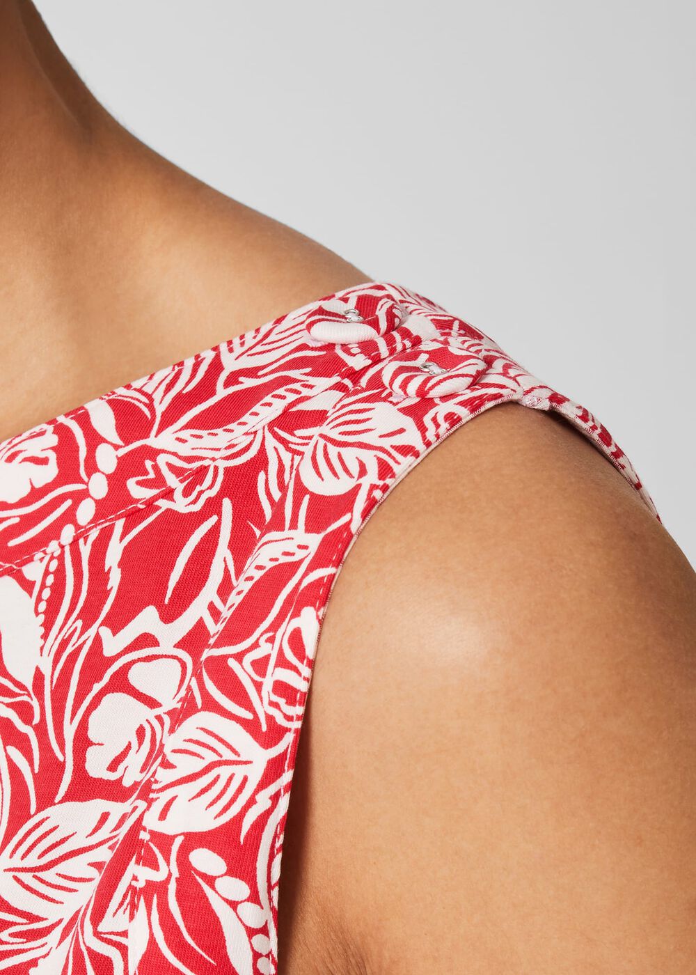 Maddy Printed Tank Top, White Magenta, hi-res