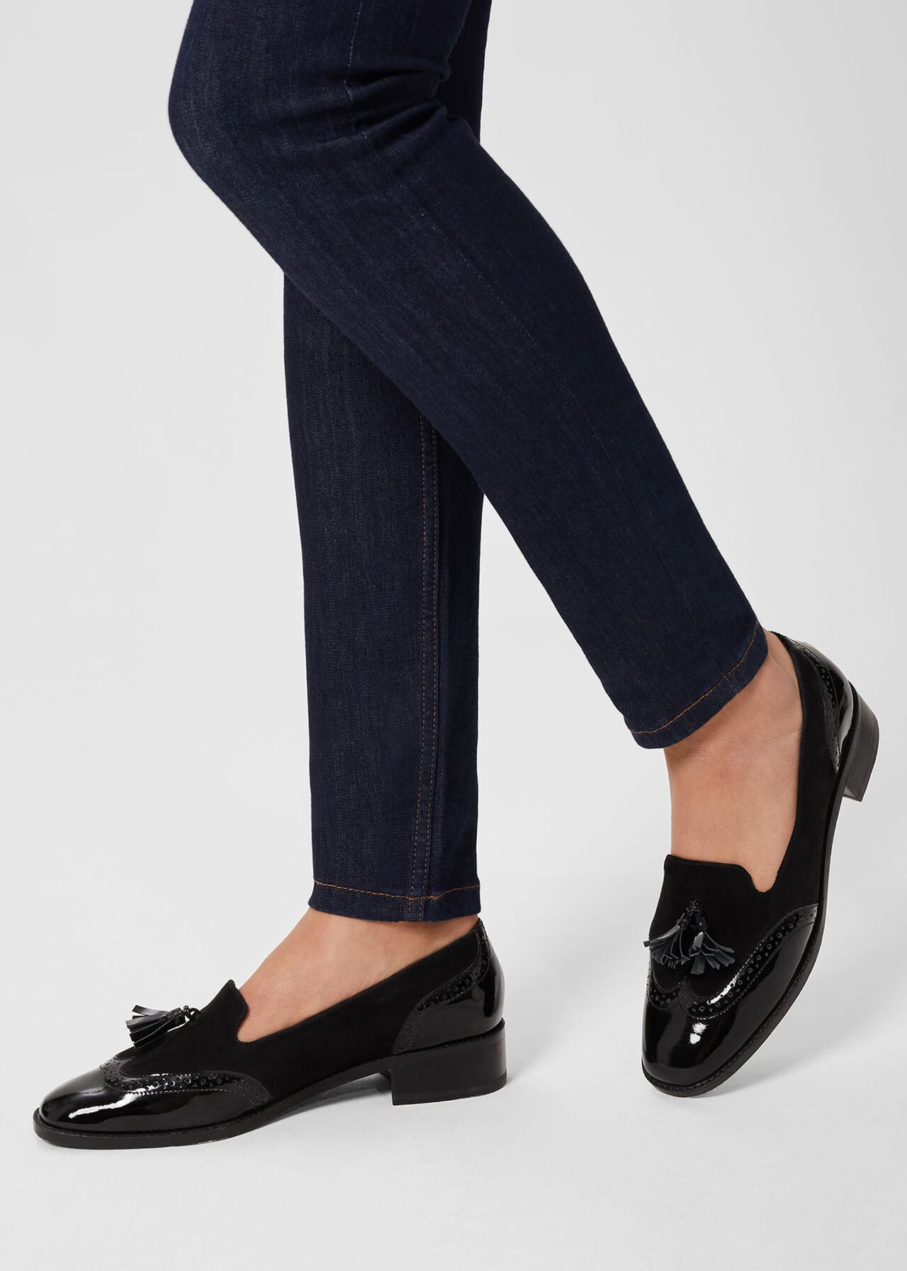 Bryony Patent Loafers, Black, hi-res