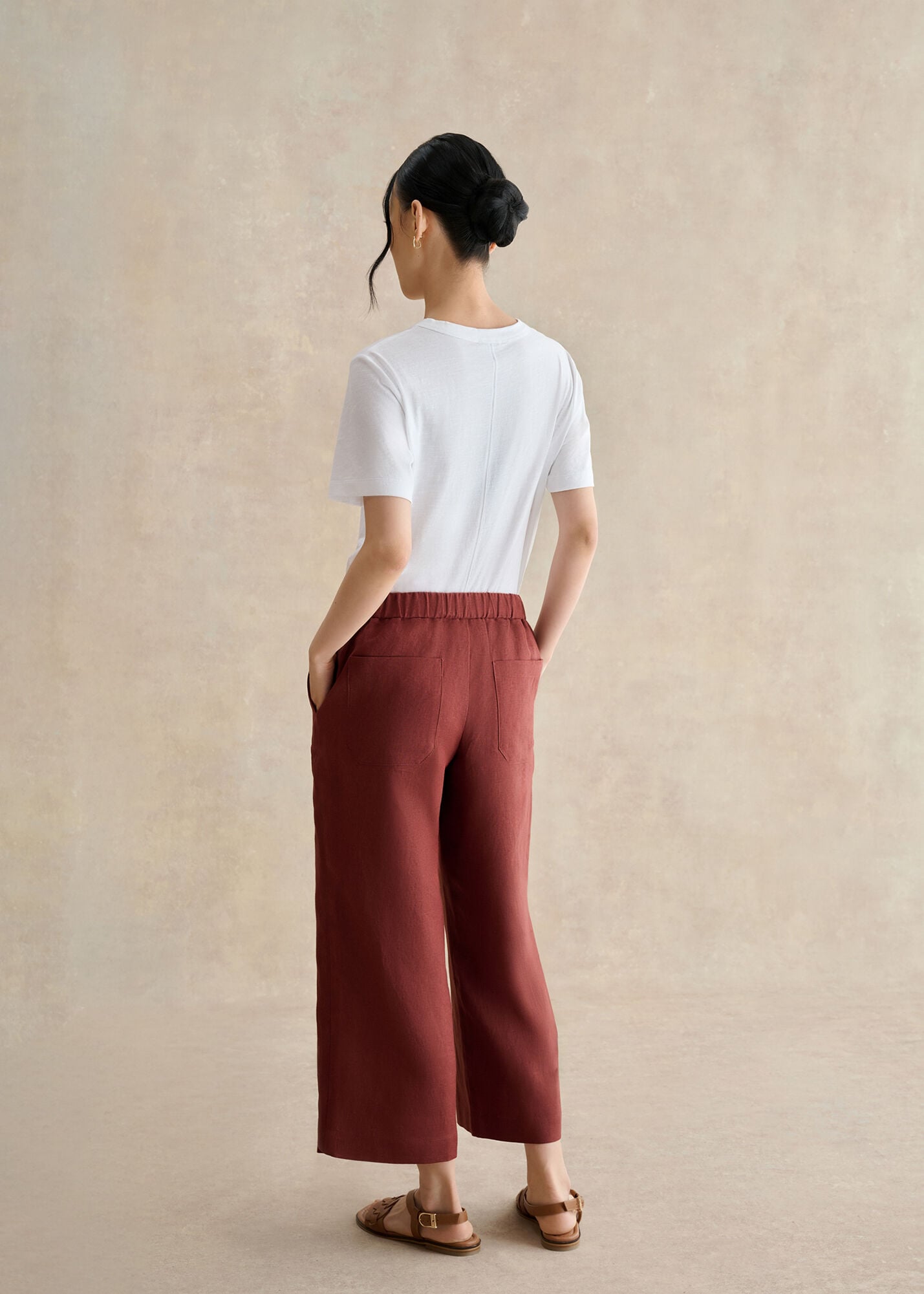 Lillie Linen Cropped Pants | Hobbs US |